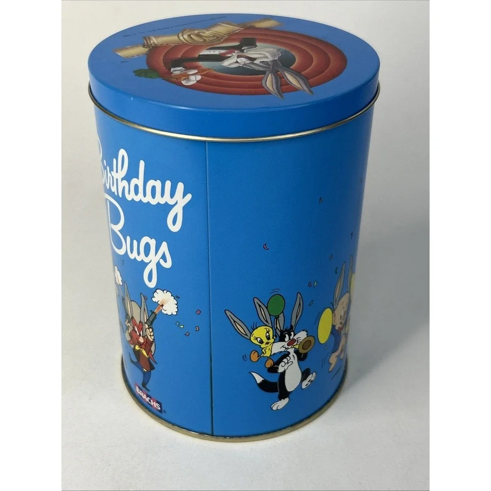VTG 1989 Bugs Bunny 50th Birthday Tin Looney Tunes Brachs Jelly Bean England EUC